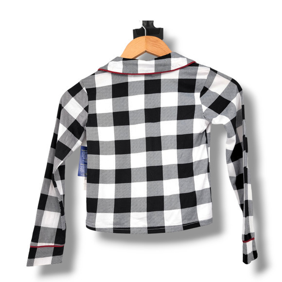 NEW Rae Dunn Family Pajamas Plaid Button Down Believe Pajama TOP ONLY Size 5 - Picture 2 of 6